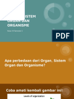 Organ, Sistem Organ Dan Organisme
