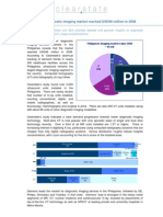 The Philippines’ diagnostic imaging market reached USD46 million in 2008 (clearstate)