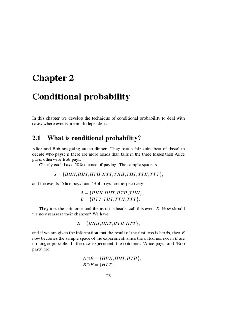 Understanding Conditional Probability | PDF | Odds | Probability And ...
