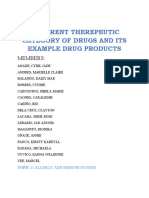 Different Therepeutic Category of Drugs and Its Example Drug Products