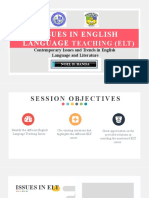 Issues in English Language: Teaching (Elt)