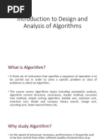 Introduction To Design and Analysis of Algorithms