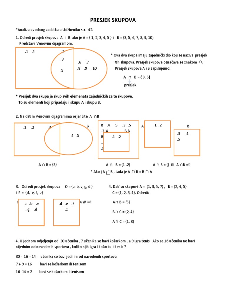 Presjek Skupova | PDF