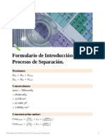 Formulario de Introduccin A Los Procesos de Separacin.