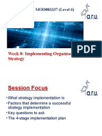 Week 8a Business Strategy - Implementing Strategy