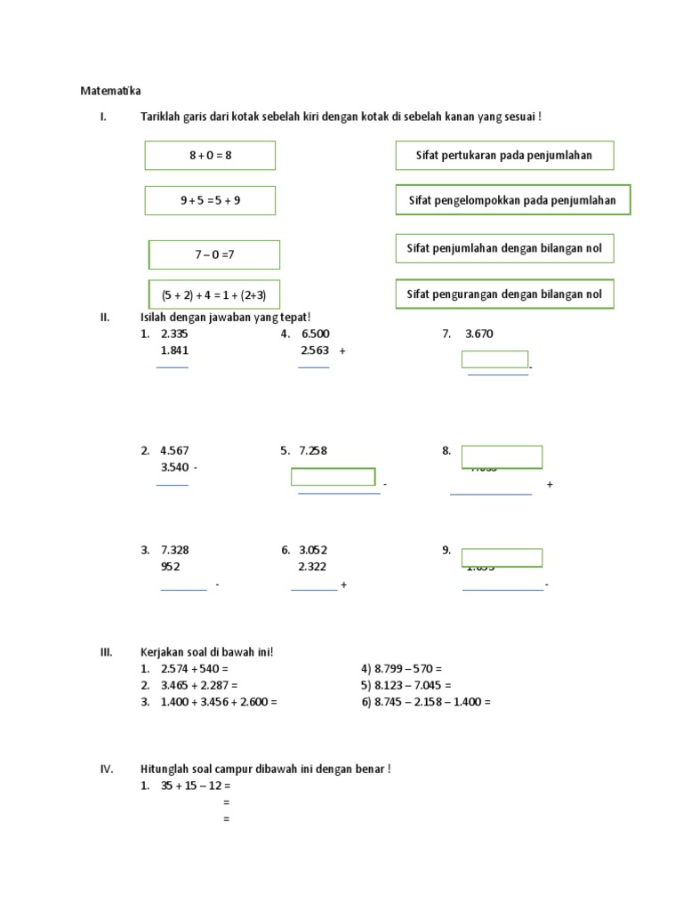 Soal Matematika Kelas 4 dan Pola Bilangan | PDF