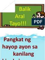 Mga Hayop Ayon Sa Kanilang Pook Tirahan