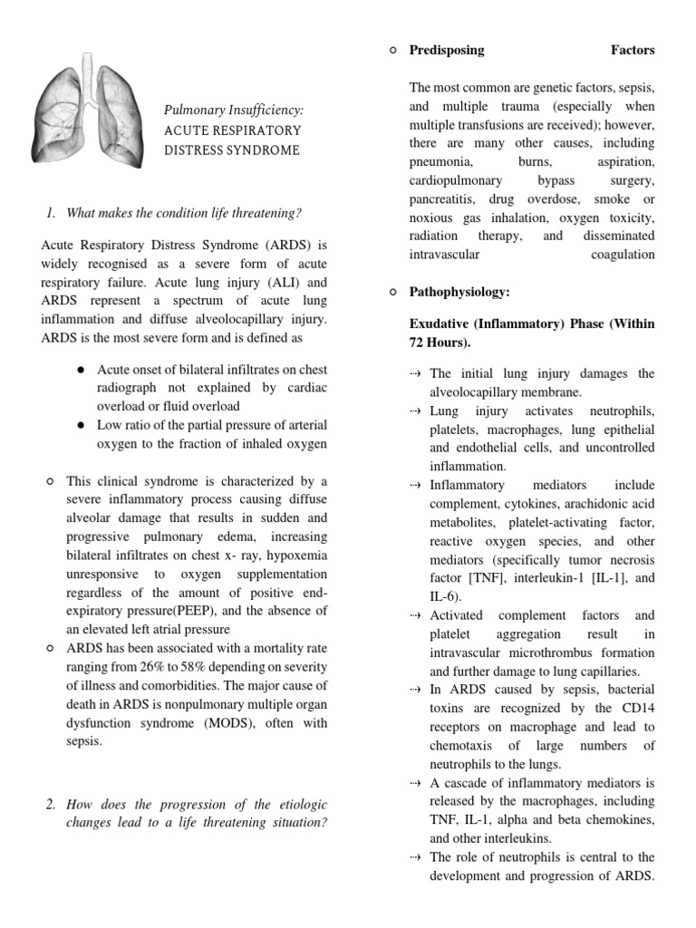 Pulmonary Insufficiency:: Acute Respiratory Distress Syndrome | PDF ...