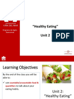 "Healthy Eating" Unit 2: Programa de Inglés Transversal