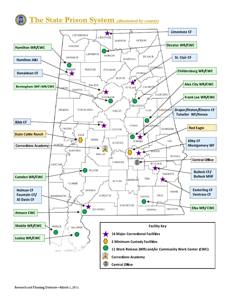 Alabama Work Release Facilities Map | PDF