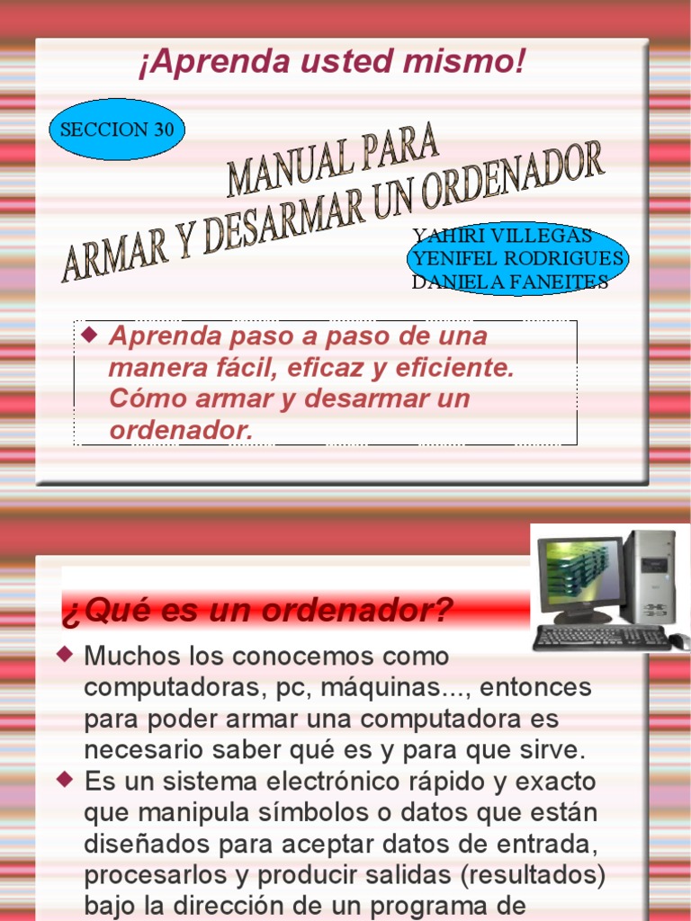 Manual de Como Armar Un Computador | PDF | Hardware de la computadora ...