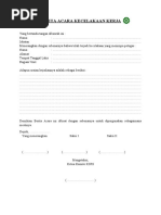 Formulir KK - 3 - KK 1 - FORM LAPORAN KASUS KECELAKAAN KERJA TAHAP I ...