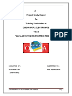 A Project Study Report On Training Undertaken At: Onida Micr. Electronics