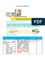 SESION DE APRENDIZAJE MARTES 16 NOVIEMBRE ¿Qué Sucede en La Familia de Valeria