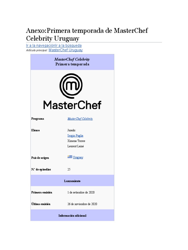 MASTERCHEF | PDF | Wikipedia