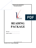 Reading Package: Thang Long University English Division