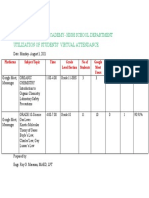 Regis Benedictine Academy-High School Department Utilization of Students' Virtual Attendance