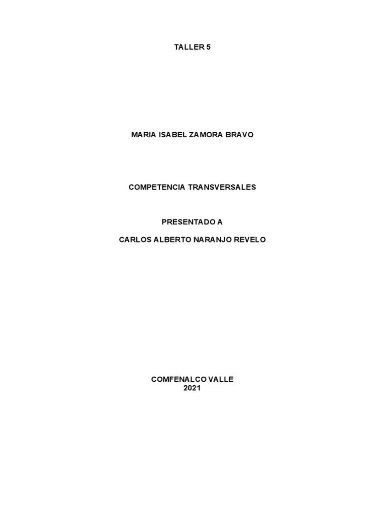 Taller 5 | PDF | Crecimiento personal y profesional | Artes del ...