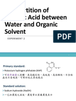 The Partition of Organic Acid Between Water and Organic Solvent