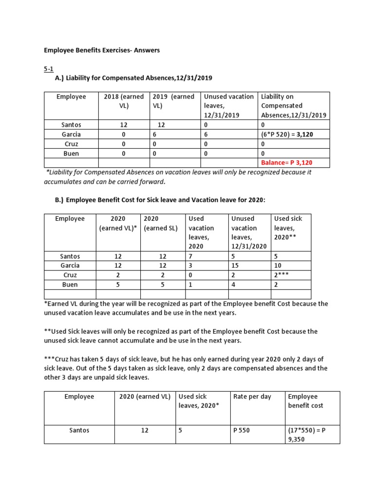 Employee Benefits Exercises-ANSWERS | PDF | Defined Benefit Pension ...