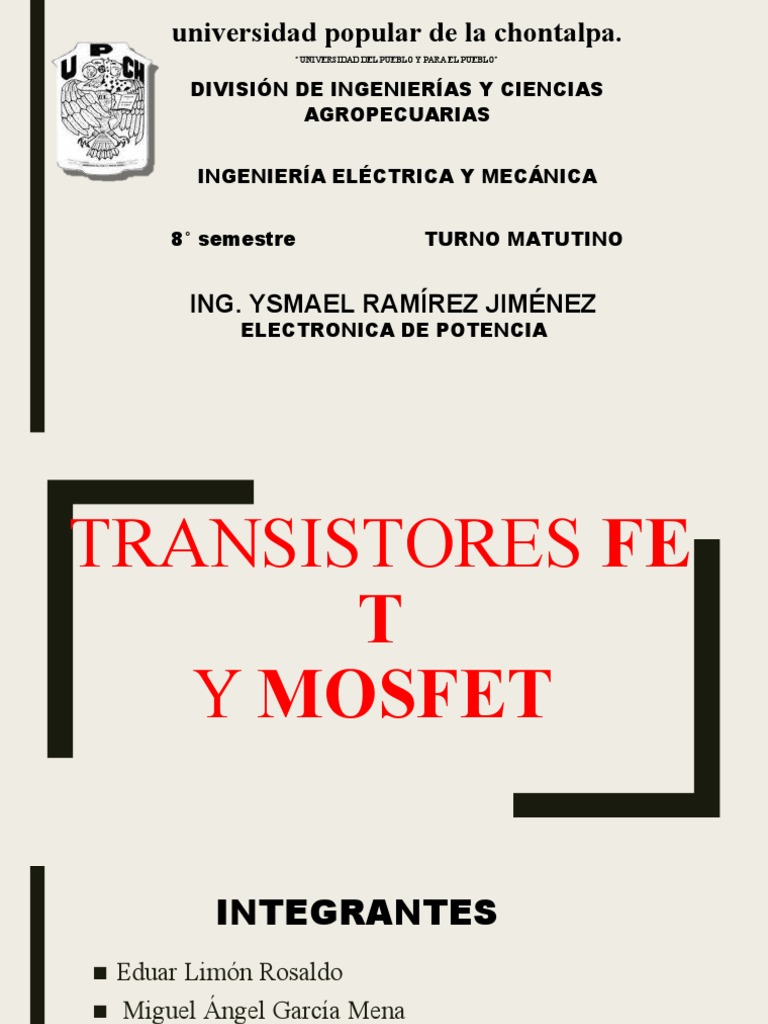 Fet y Mosfet PDF Mosfet Transistor