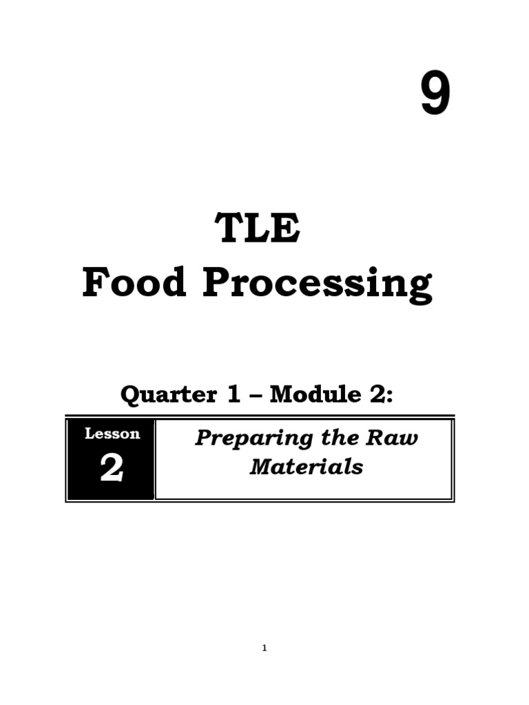 TLE Food Processing Quarter 1 Module 2 PDF Foods Curing (Food