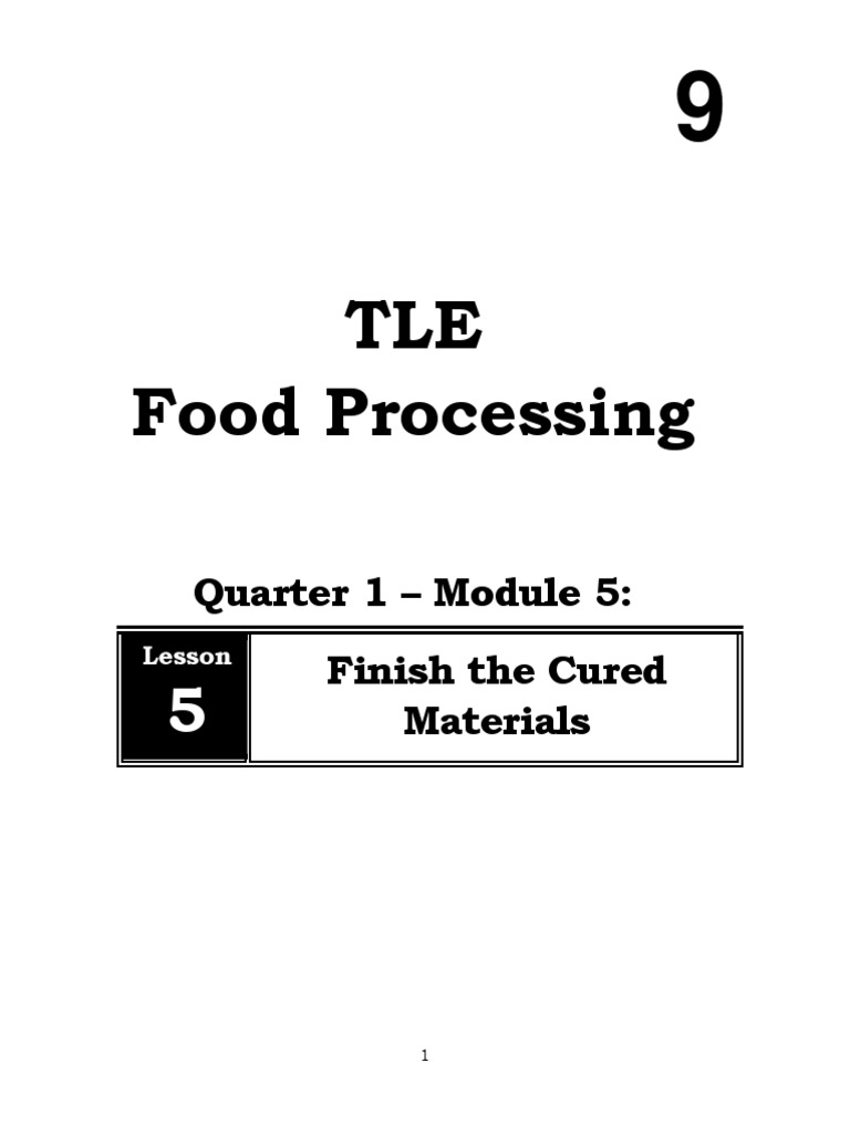 TLE Food Processing: Quarter 1 - Module 5: Finish The Cured Materials ...