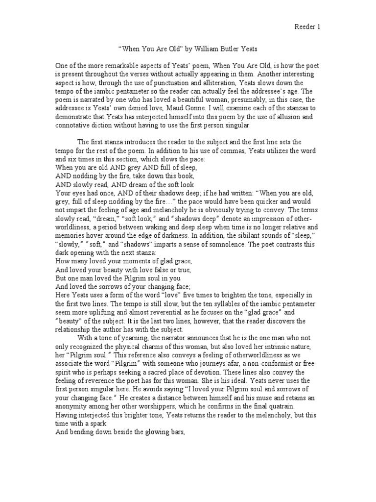 When You Are Old | W. B. Yeats | Poetry