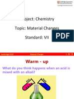 1 - Cambridge - VII - Chem - Stage 7 - Unit 7.4 - 7.6 - Material Changes