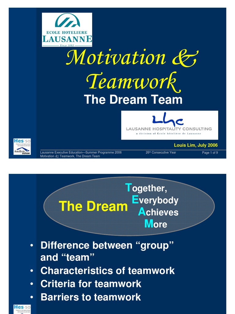 Teamwork Strategies for Success | PDF | Motivation | Motivational