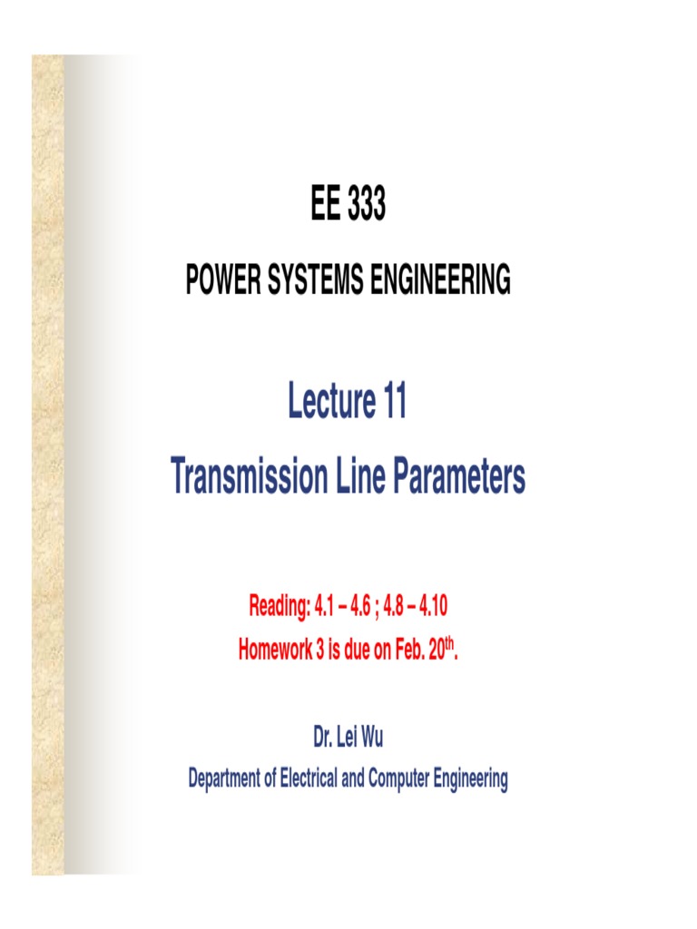 Transmission Line Parameters Overview | PDF | Electric Power ...