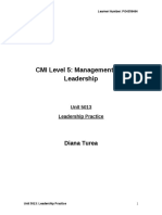 CMI Level 5: Management and Leadership: Diana Turea