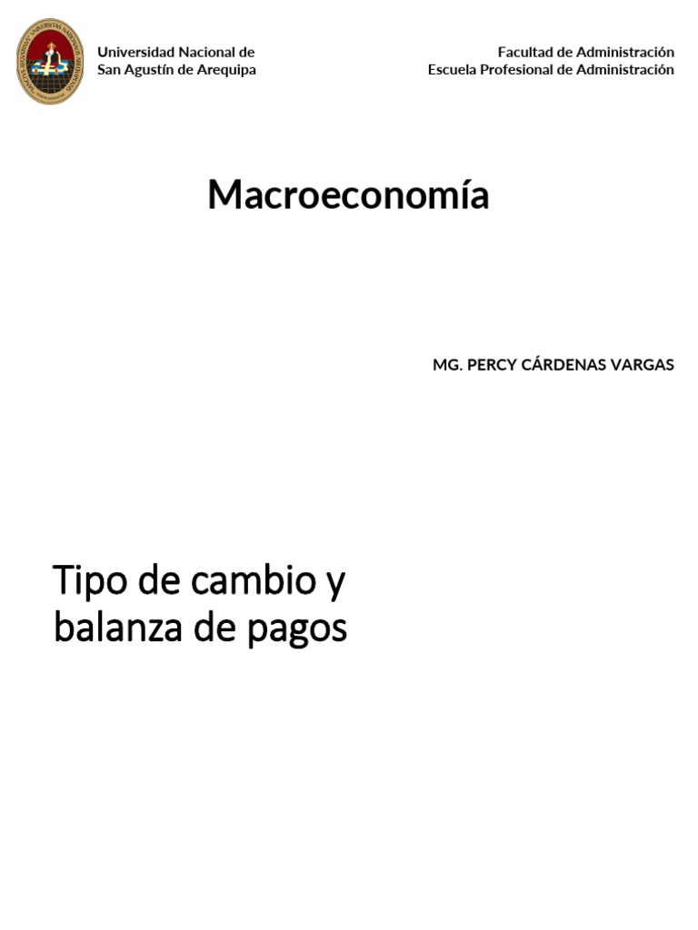 Tipo de Cambio y Balanza de Pagos | PDF | Tipo de cambio | Balance de pagos