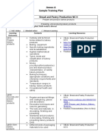 Annex A Sample Training Plan Bread and Pastry Production NC II