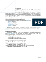 + - Integers - Multiplication and Division