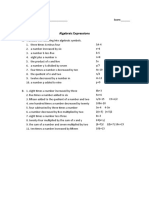 Algebraic Expression (LAS)