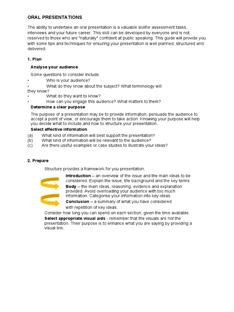 Oral Presentation Skills Planning Pdf Voting Communication