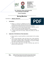 Boring Machine: Mtec 115 - Workshop Theory and Practice Iii B Second Semester Sy 2019-2020 Course Completion