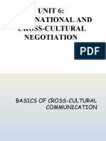 Unit 6 International and Cross Cultural Negotiations