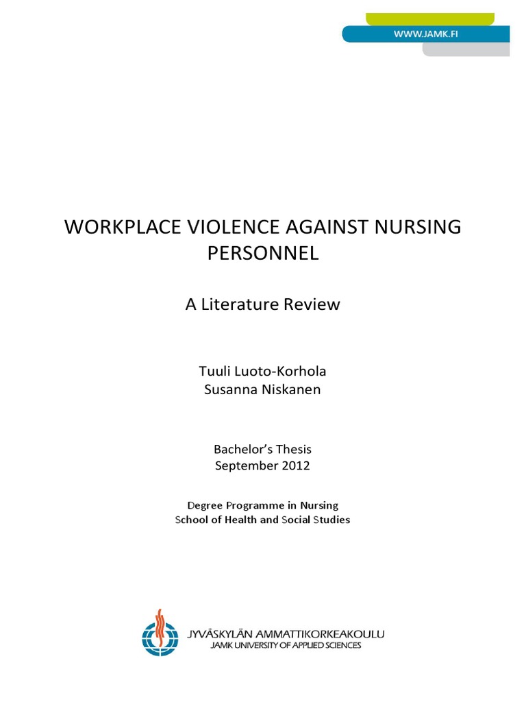 Workplace Violence in Nursing: A Review | PDF | Nursing | Violence