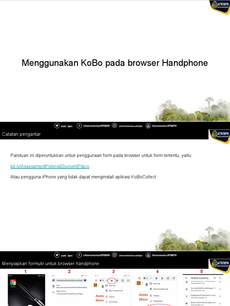 Panduan KoBo di Browser Handphone | PDF
