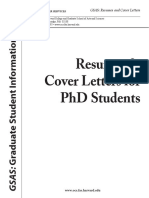 PHD Resume Cover Letters