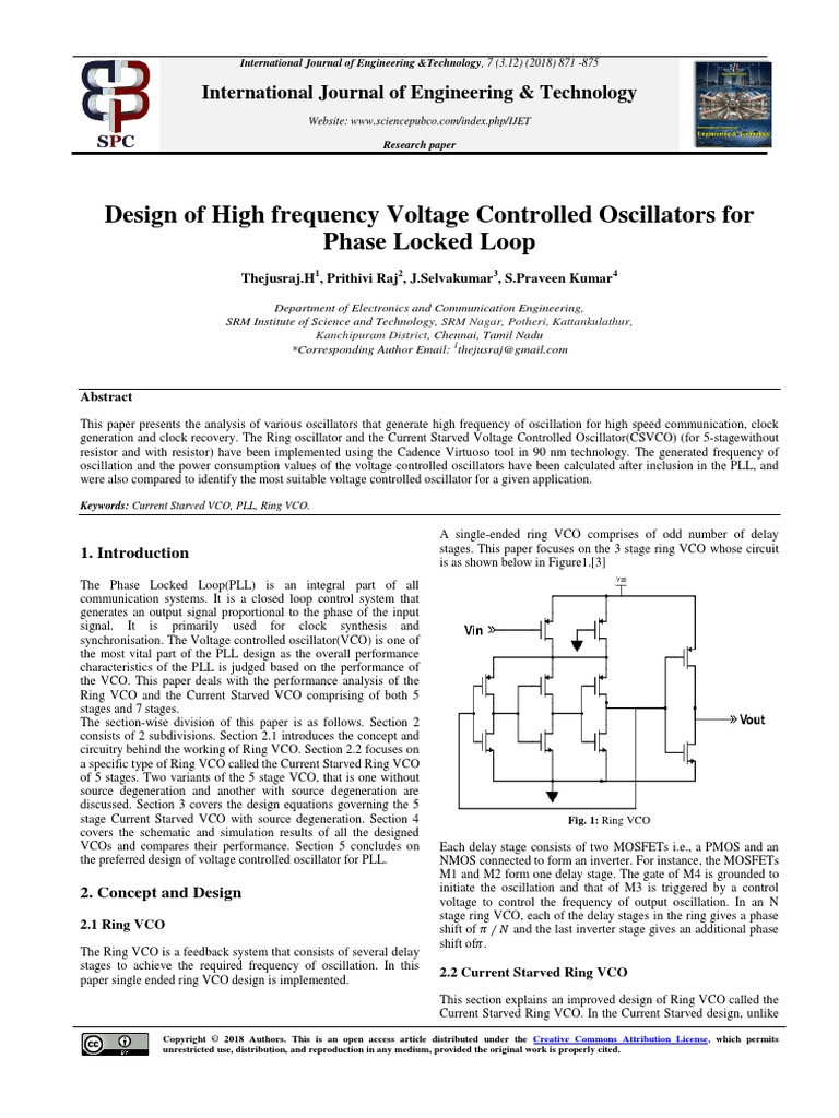 Design of High Frequency Voltage Controlled Oscill | PDF | Electrical ...