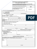 Visvesvaraya Technological University Application For Issue of Consolidated Statement of Marks (Only For Non CBCS)