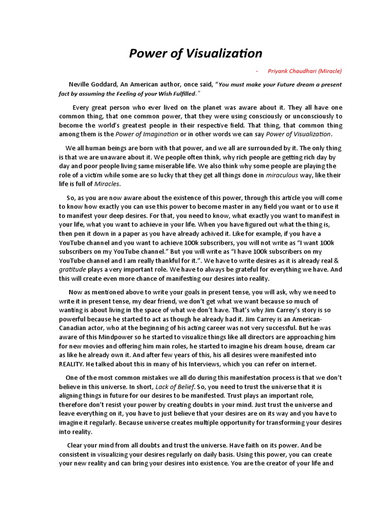 Power Of Visualization Pdf