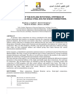 Investigation of The In-Plane Rotational Stiffness of Single and Double Angle Steel Bolted Shear Connections