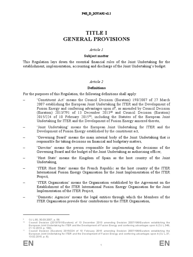 2019 Fusion For Energy Financial Regulation | PDF | Internal Control ...