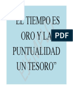 El Tiempo Es Oro y La Puntualidad Un Tesoro