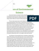 Relevance of Environmental Science