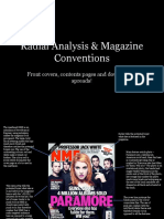 Radial Analysis & Magazine Conventions: Front Covers, Contents Pages and Double Page Spreads!